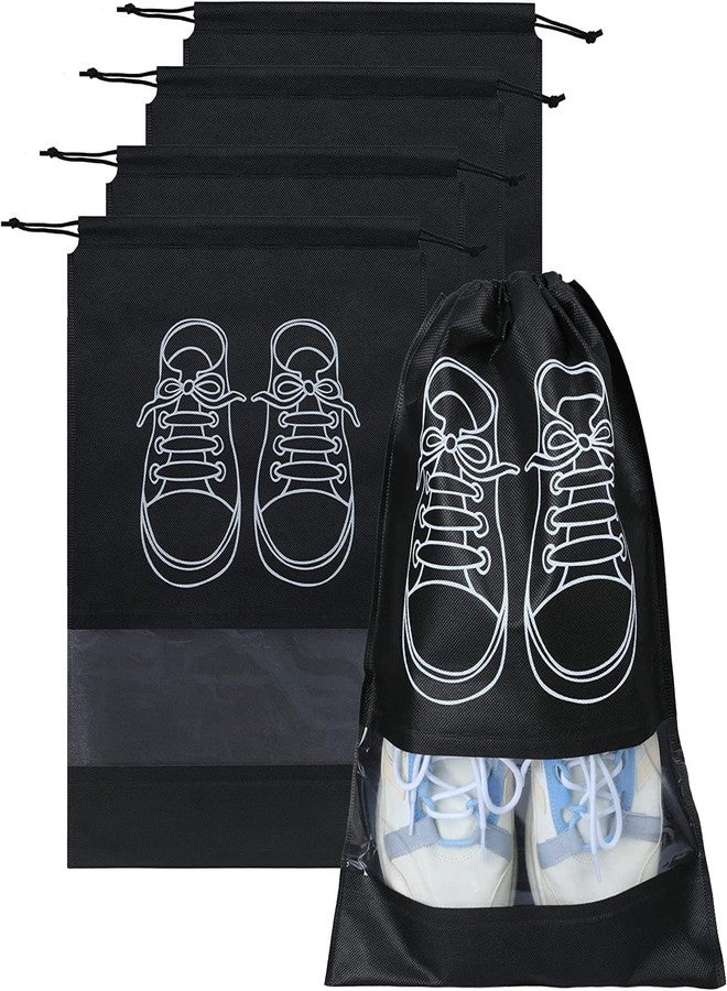 Pekos Shoe Bags for Travel | Portable Shoe Bags with Clear Window | Drawstring Dustproof Travel Shoe Storage Organizer Cover Bag Travel Accessories for Men & Women, - Image 1